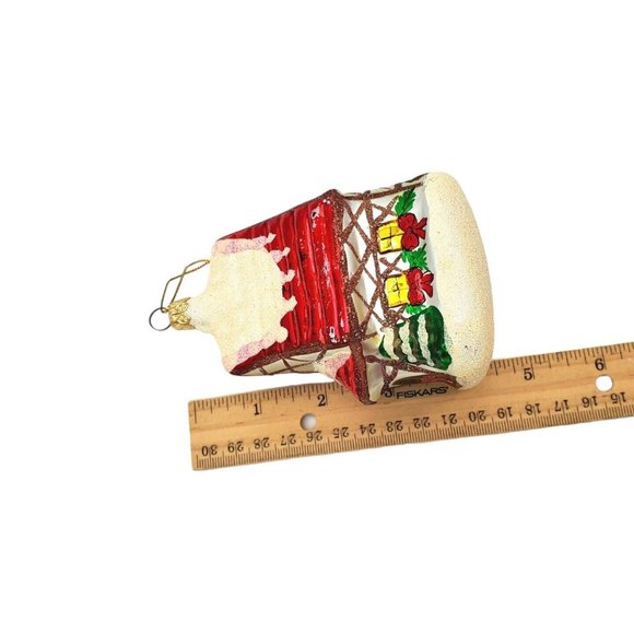 Blown Mercury Glass Christmas Ornament House 4 1/2" Vintage Radko Christmas - Picture 5 of 7